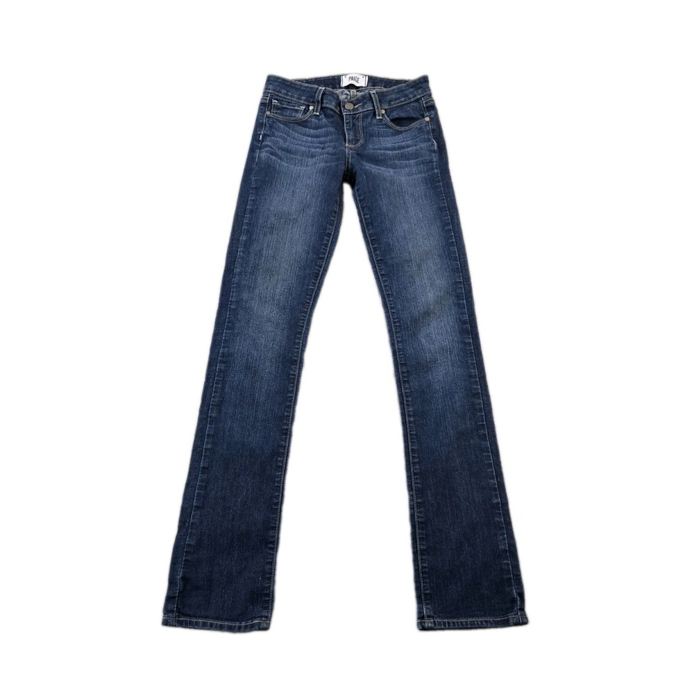 Paige Women's Peg Straight Denim Jeans Low Rise Stretch 27" X 32.5"  Size 26